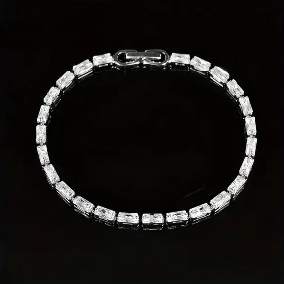 Solid Sterling Silver 6.5" Womens 1ct Diamond Tennis Bracelet Ladies Jewelry - Picture 3 of 7
